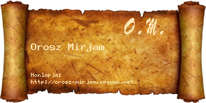 Orosz Mirjam névjegykártya